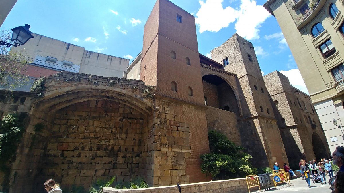 Part of old wall protecting Barcelona