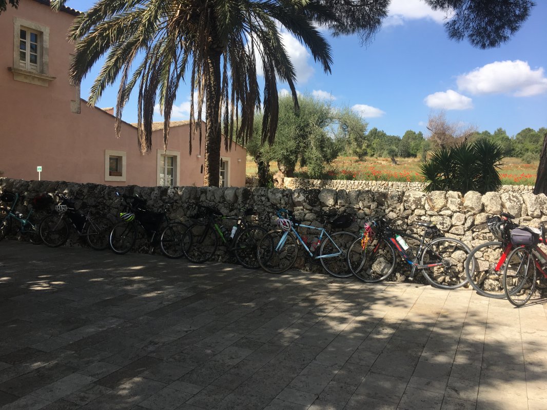 Getting ready for the day 4 ride to Ragusa Ibla