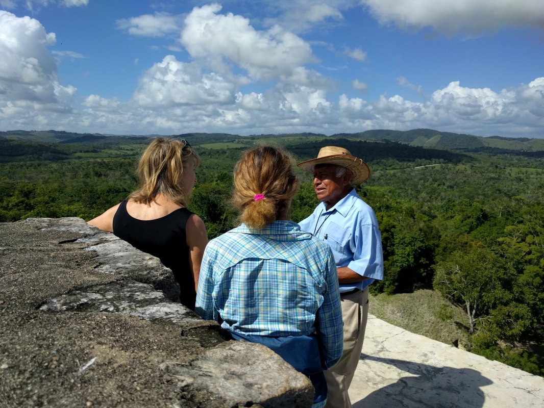 Xunantunich - Pam & Catherine with Guide