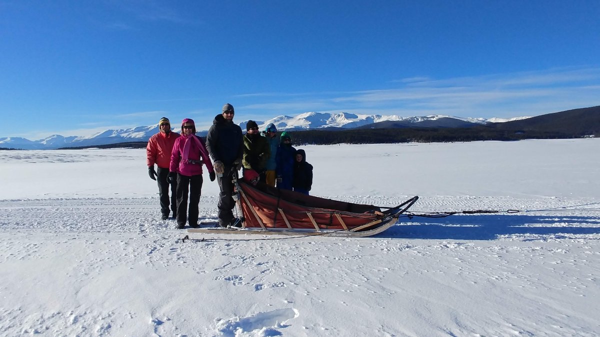 Dog sledding with the family